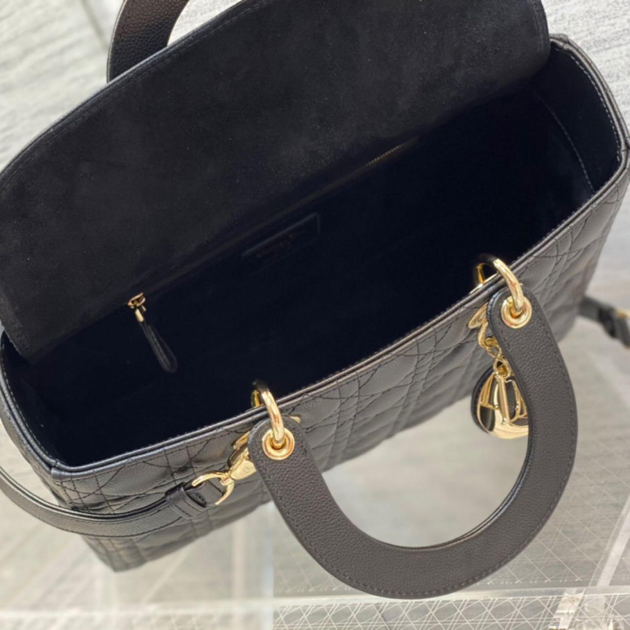 Dior Large Lady Dior Bag   (32-12-24cm)M0567 - DopestKickz
