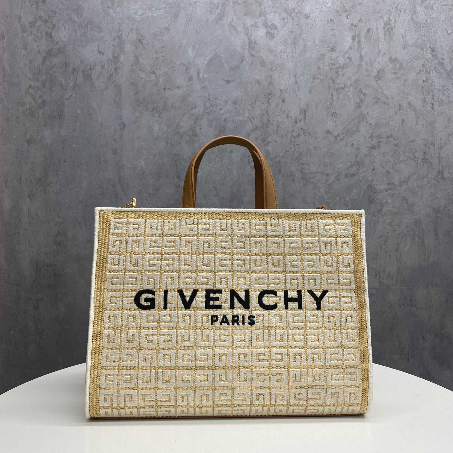 Givenchy Medium G Tote Shopping Bag In 4G Embroidered Raffia(37-28-11 cm) - DopestKickz