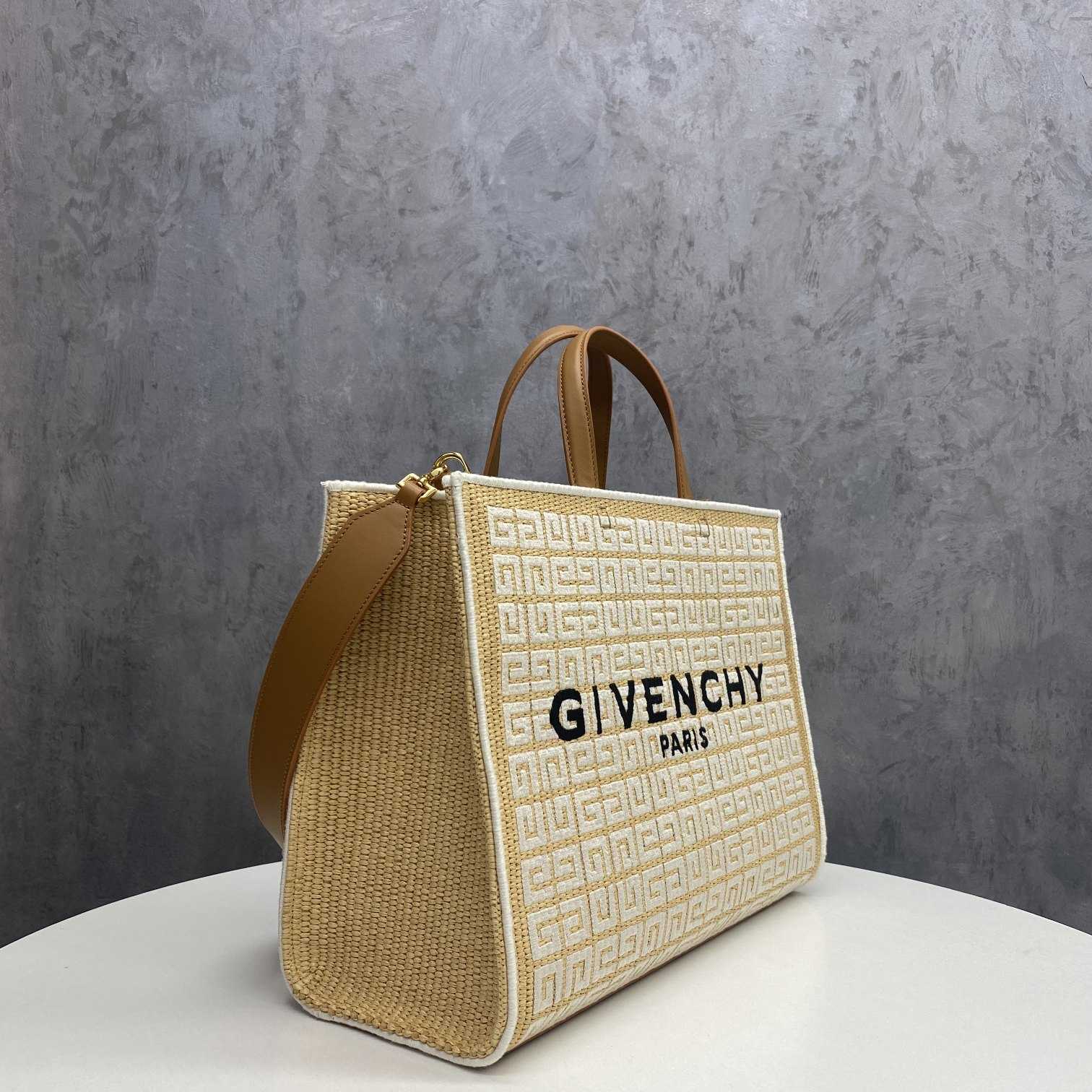 Givenchy Medium G Tote Shopping Bag In 4G Embroidered Raffia(37-28-11 cm) - DopestKickz