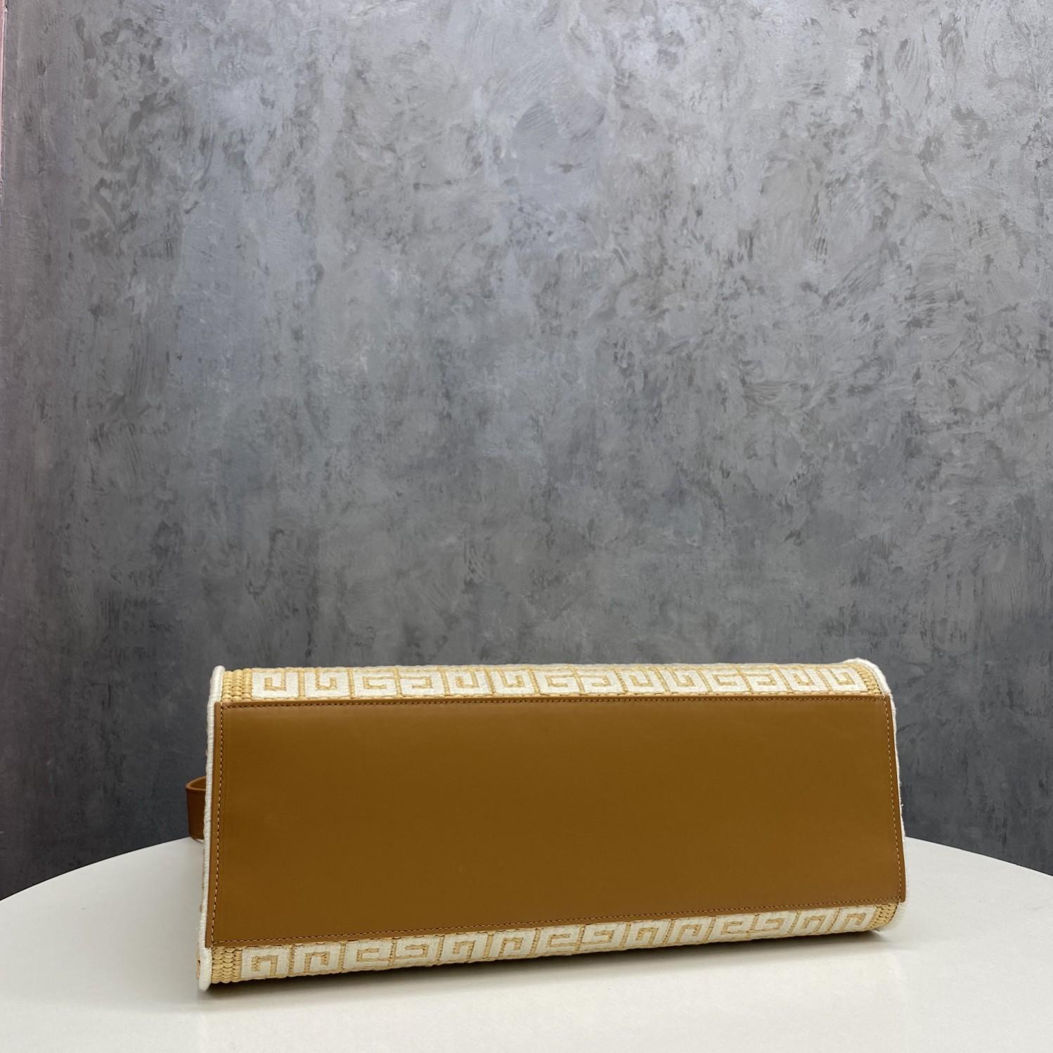 Givenchy Medium G Tote Shopping Bag In 4G Embroidered Raffia(37-28-11 cm) - DopestKickz