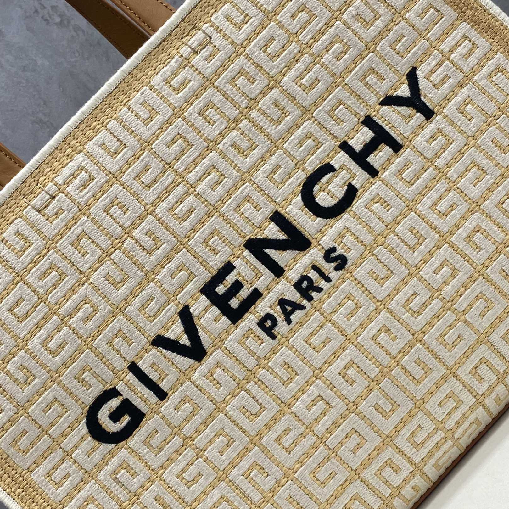 Givenchy Medium G Tote Shopping Bag In 4G Embroidered Raffia(37-28-11 cm) - DopestKickz