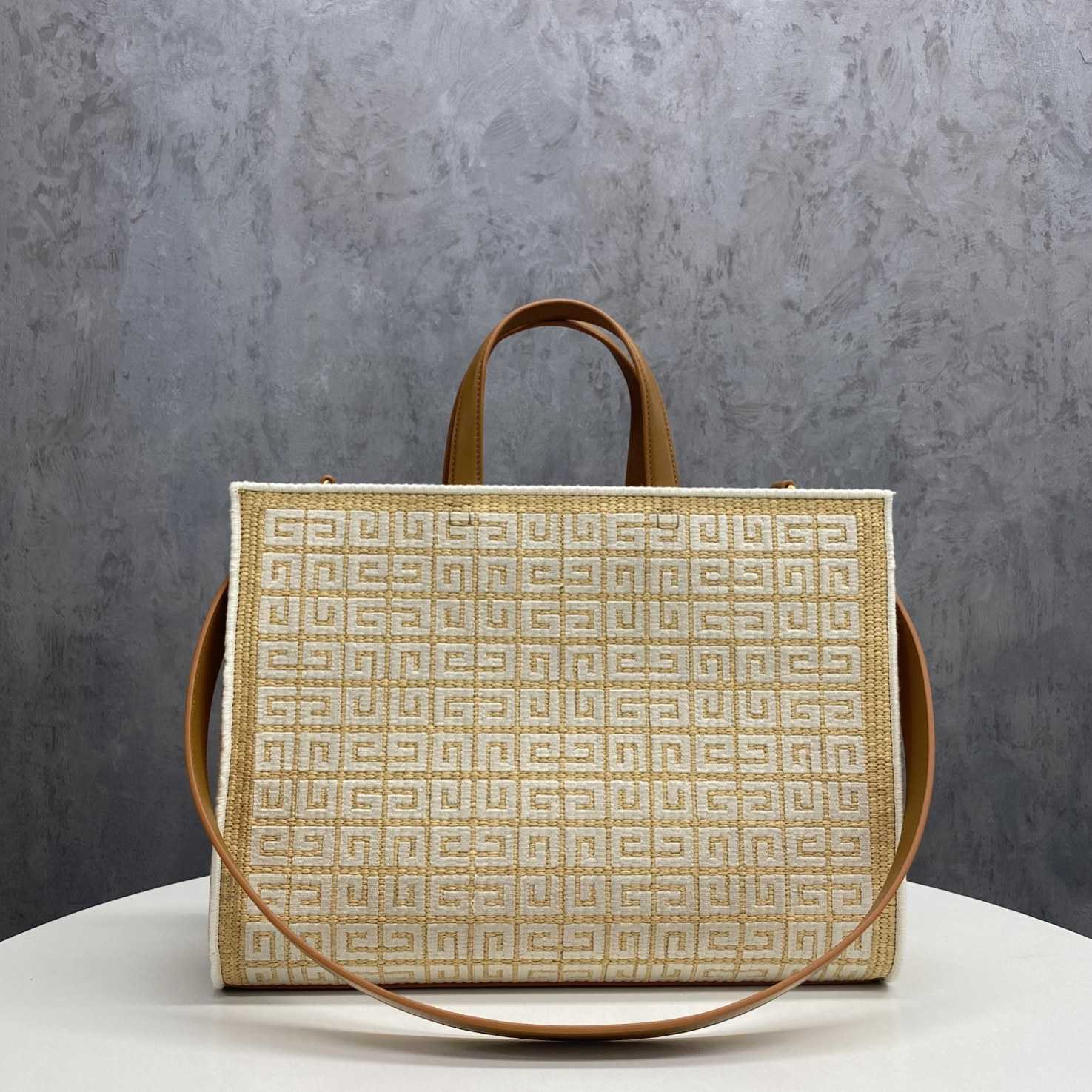 Givenchy Medium G Tote Shopping Bag In 4G Embroidered Raffia(37-28-11 cm) - DopestKickz