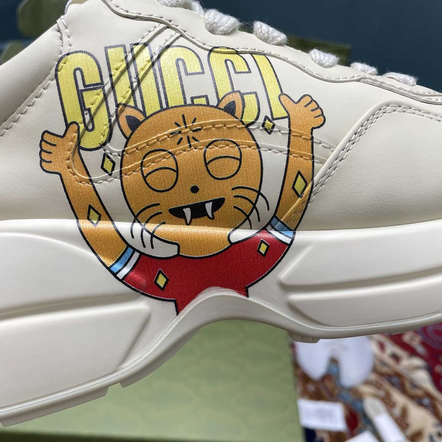 Gucci Rhyton Sneaker With Cat Print - DopestKickz