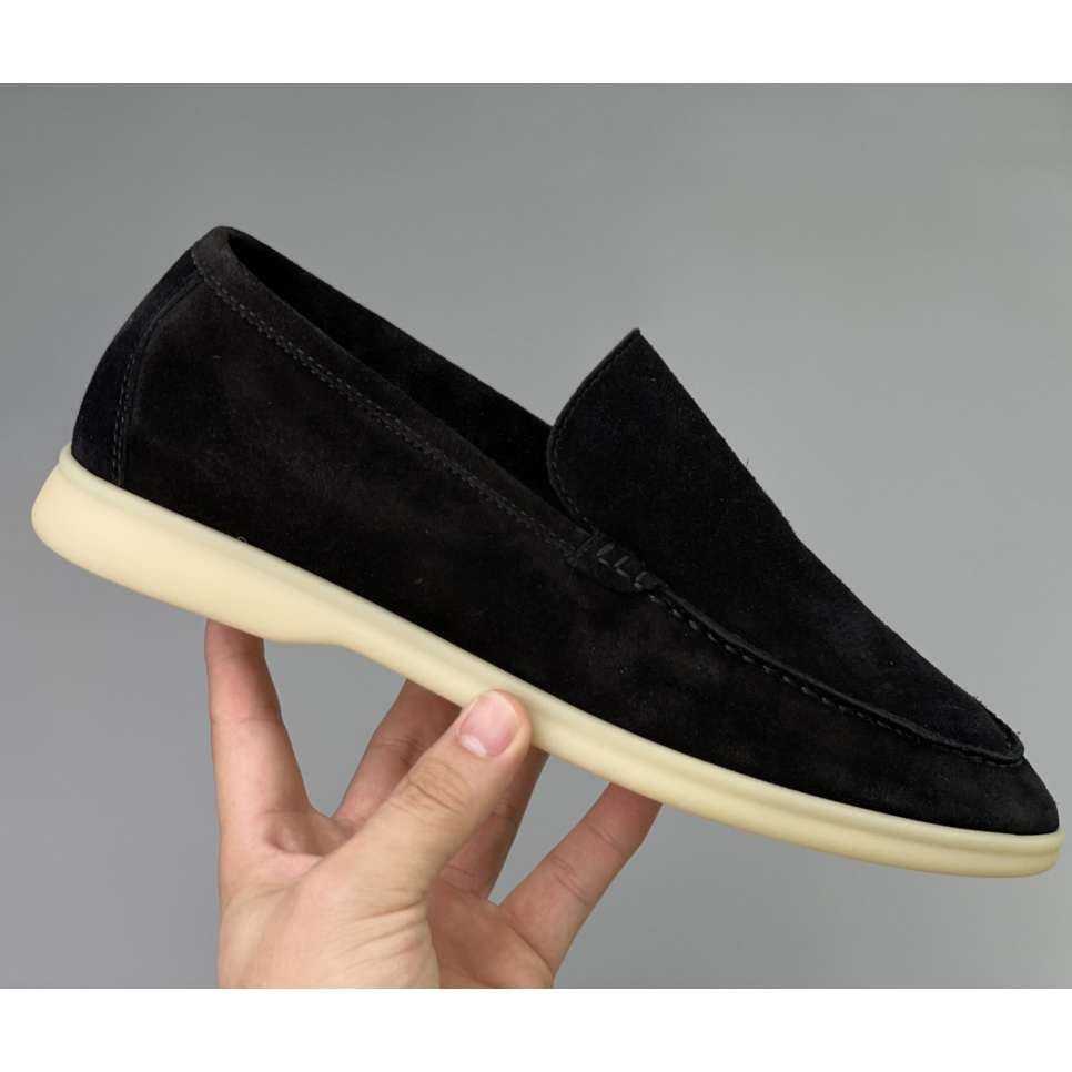 Loro Piana Summer Walk Loafers In Black - DopestKickz