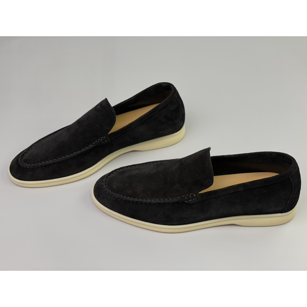 Loro Piana Summer Walk Loafers In Black - DopestKickz