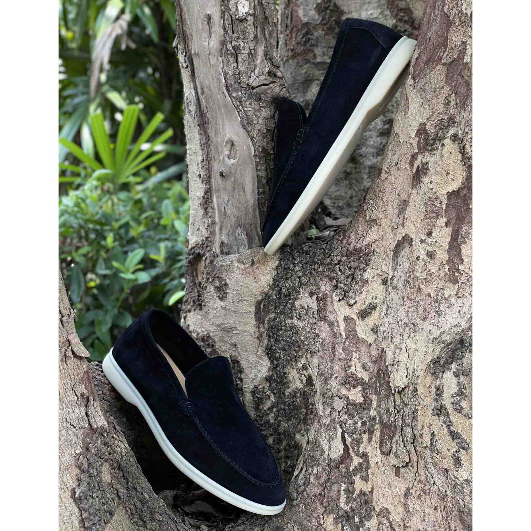 Loro Piana Summer Walk Loafers In Black - DopestKickz