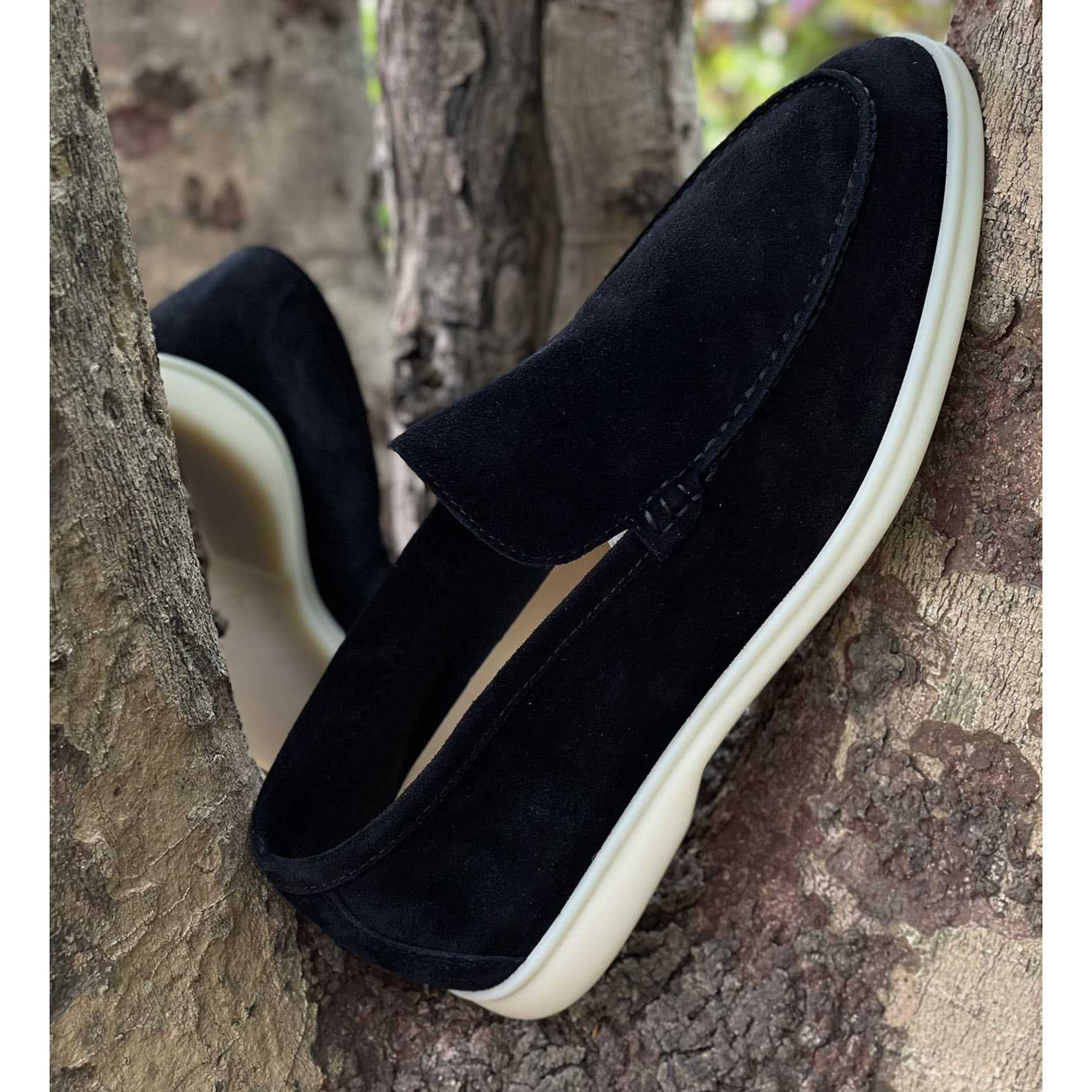 Loro Piana Summer Walk Loafers In Black - DopestKickz