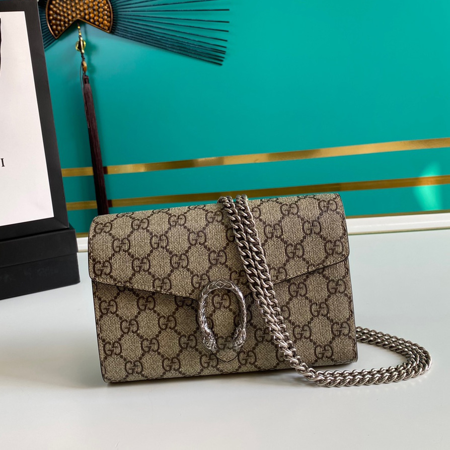 Gucci Dionysus GG Supreme Chain Wallet(20-13.5-4CM) - DopestKickz