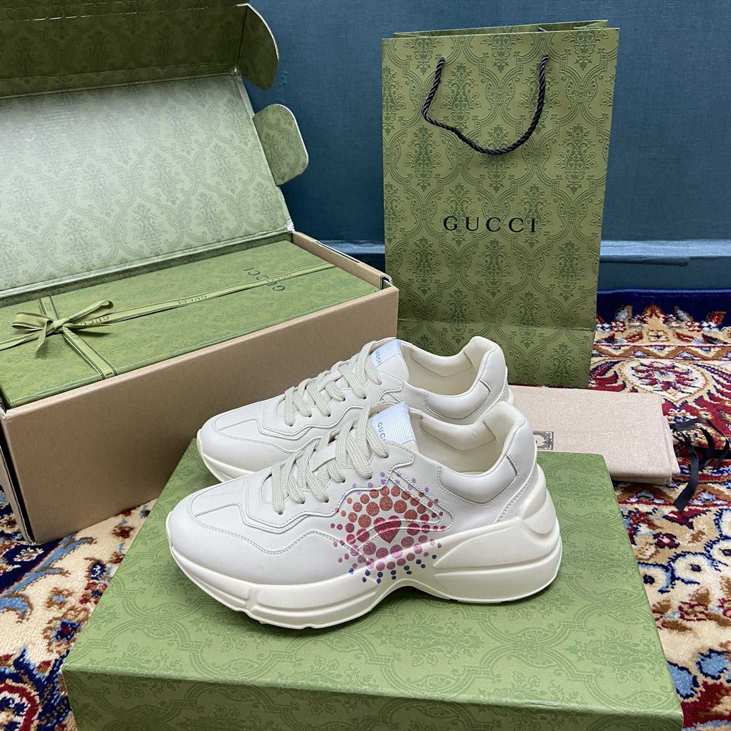 Gucci Women's Rhyton Gucci Love Parade Sneaker - DopestKickz