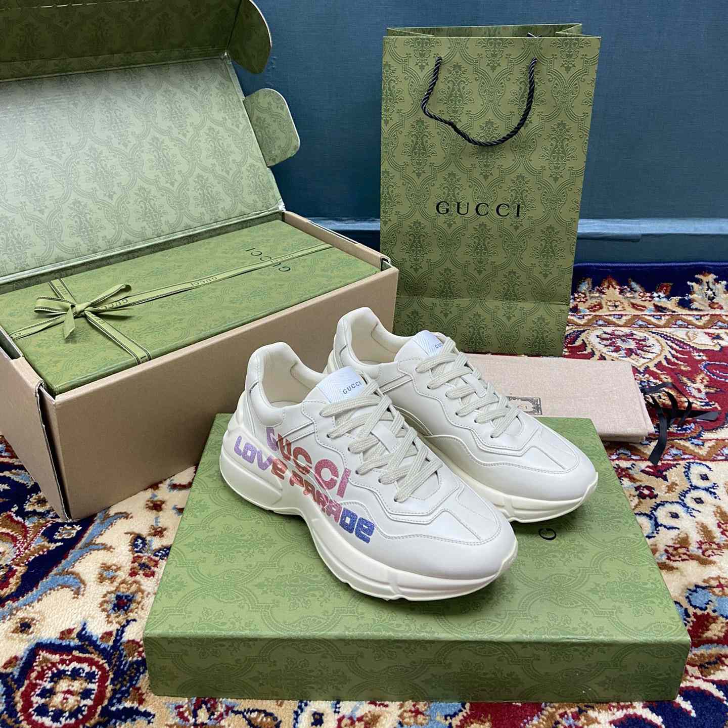 Gucci Women's Rhyton Gucci Love Parade Sneaker - DopestKickz