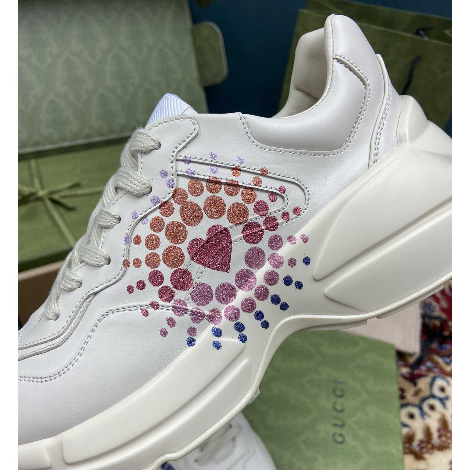 Gucci Women's Rhyton Gucci Love Parade Sneaker - DopestKickz