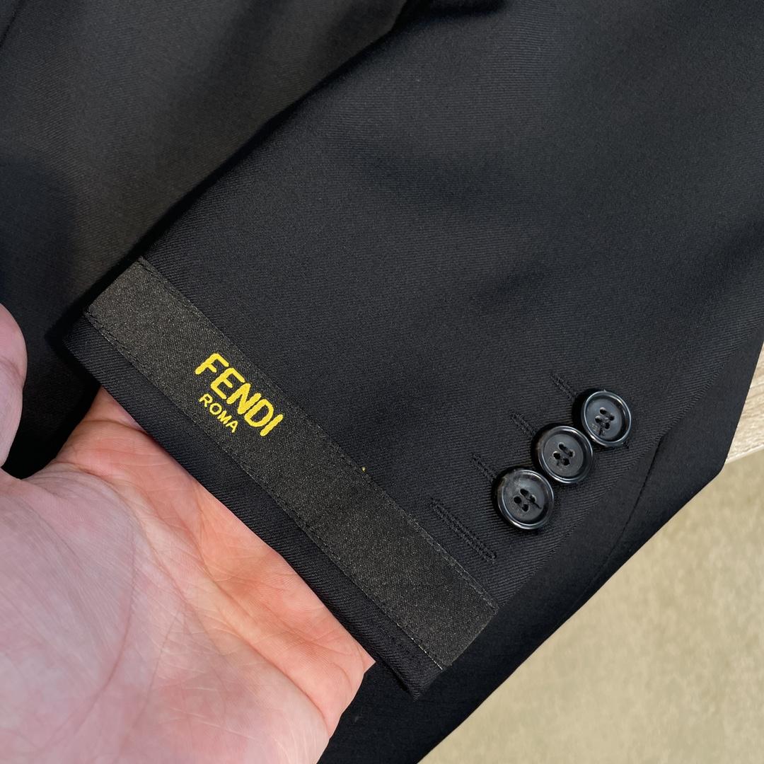 Fendi Black Cotton Blazer & Pants - DopestKickz