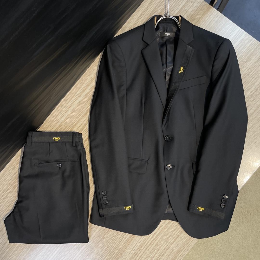 Fendi Black Cotton Blazer & Pants - DopestKickz