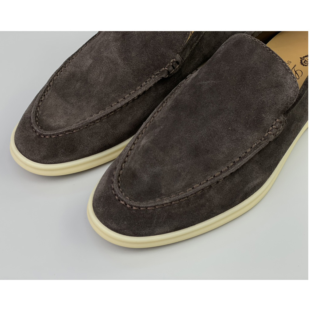 Loro Piana Summer Walk Loafers In Warm Gray  - DopestKickz