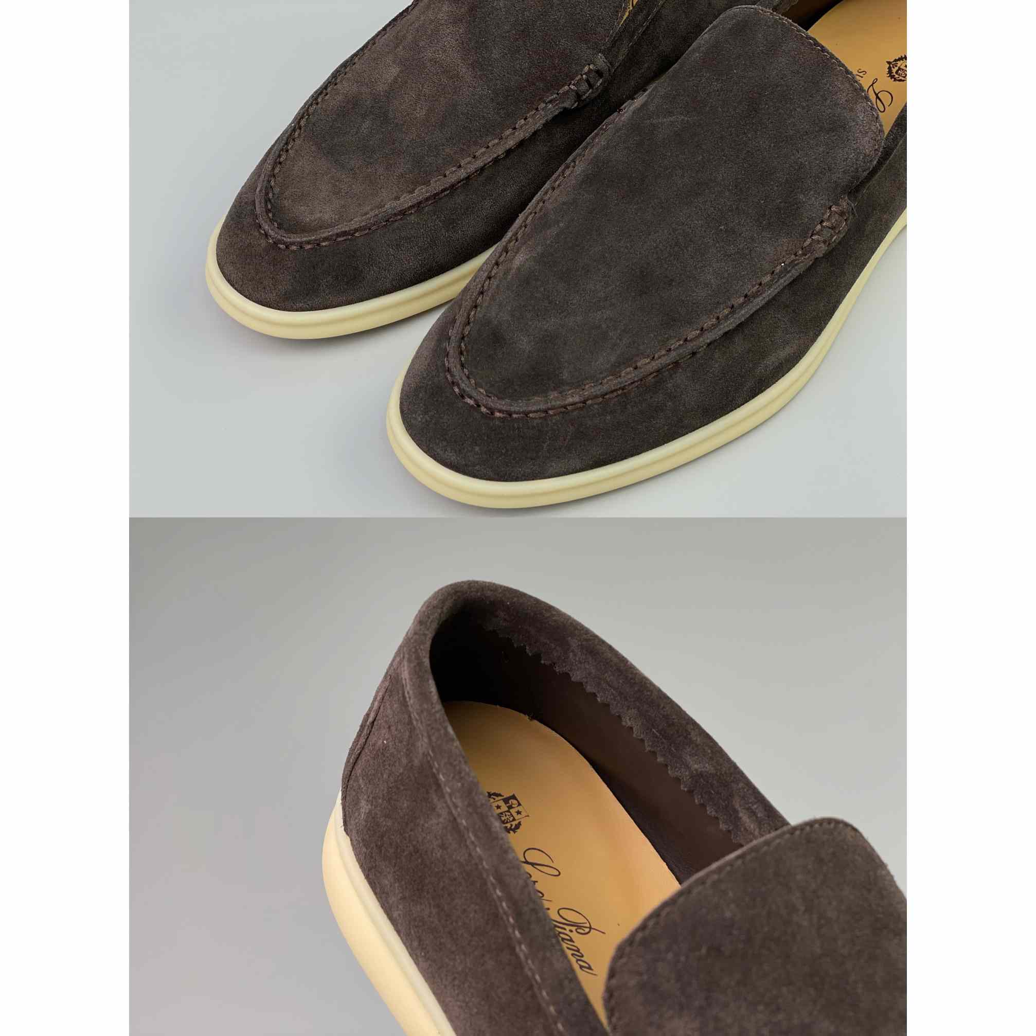 Loro Piana Summer Walk Loafers In Warm Gray  - DopestKickz