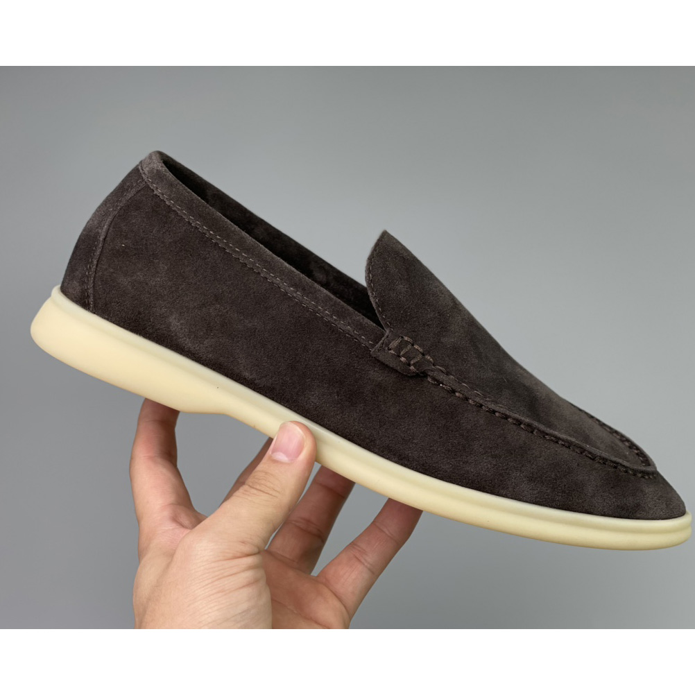 Loro Piana Summer Walk Loafers In Warm Gray  - DopestKickz