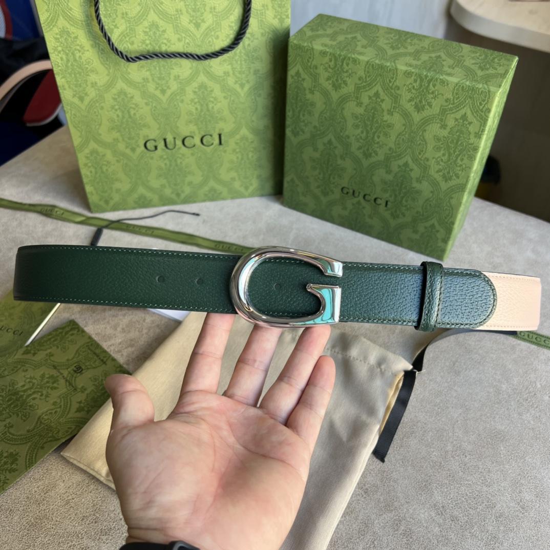 Gucci Two-Tone Belt With G Buckle - DopestKickz