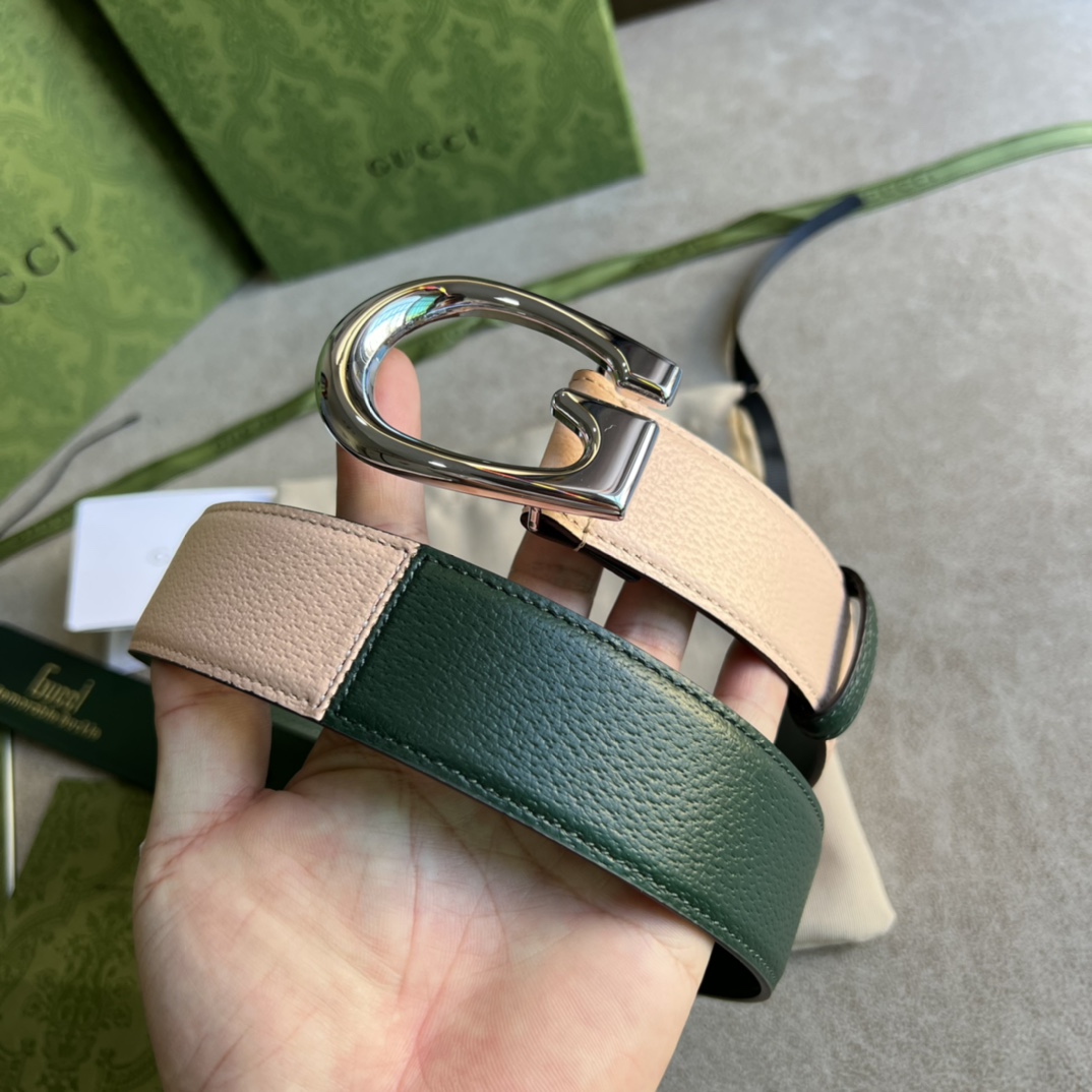 Gucci Two-Tone Belt With G Buckle - DopestKickz