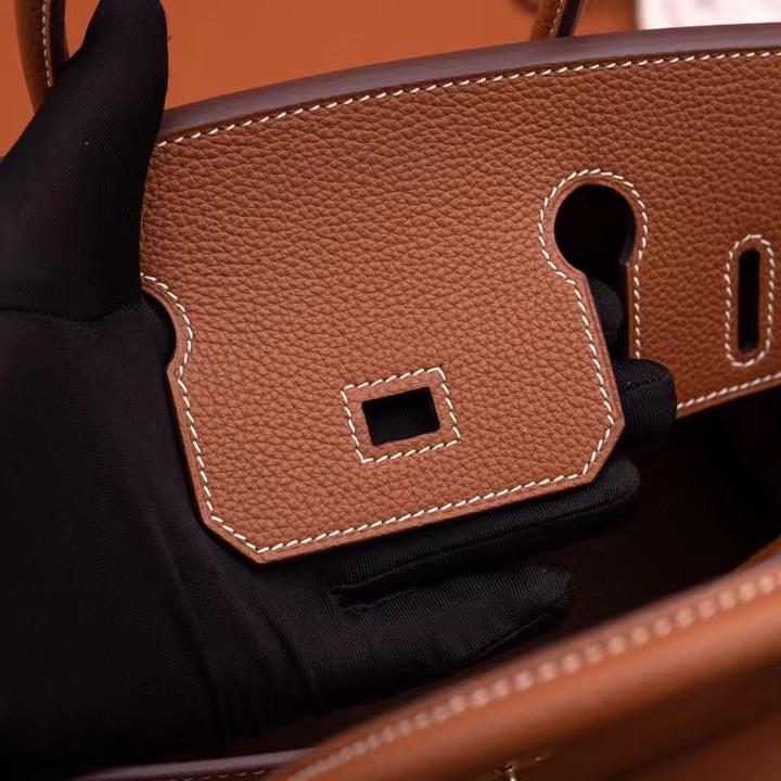 Hermes Birkin 30 Fjord Leather Gold Handbag （25-20-13CM） - DopestKickz