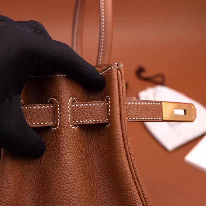 Hermes Birkin 30 Fjord Leather Gold Handbag （25-20-13CM） - DopestKickz