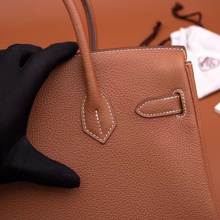 Hermes Birkin 30 Fjord Leather Gold Handbag （25-20-13CM） - DopestKickz