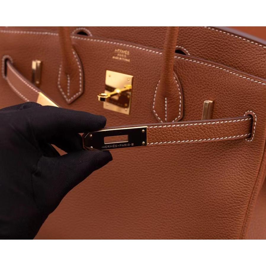 Hermes Birkin 30 Fjord Leather Gold Handbag （25-20-13CM） - DopestKickz