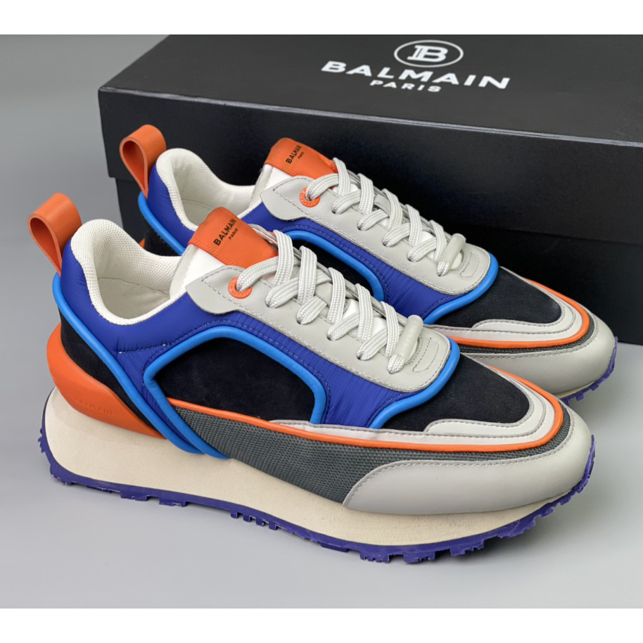 Balmain Velvet Nylon And Mesh Racer Low-Top Sneakers - DopestKickz