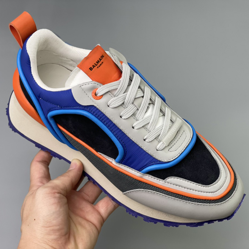 Balmain Velvet Nylon And Mesh Racer Low-Top Sneakers - DopestKickz