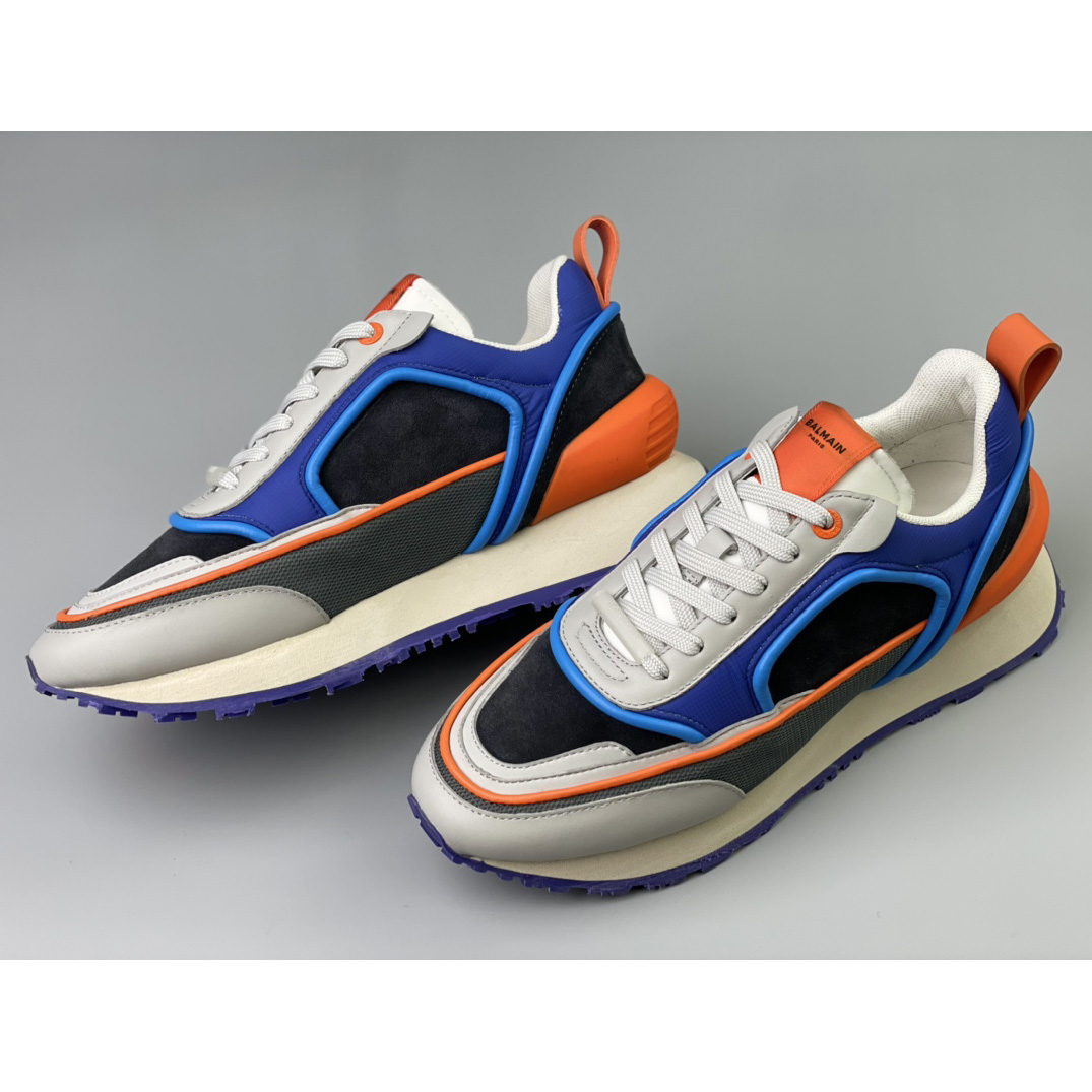 Balmain Velvet Nylon And Mesh Racer Low-Top Sneakers - DopestKickz