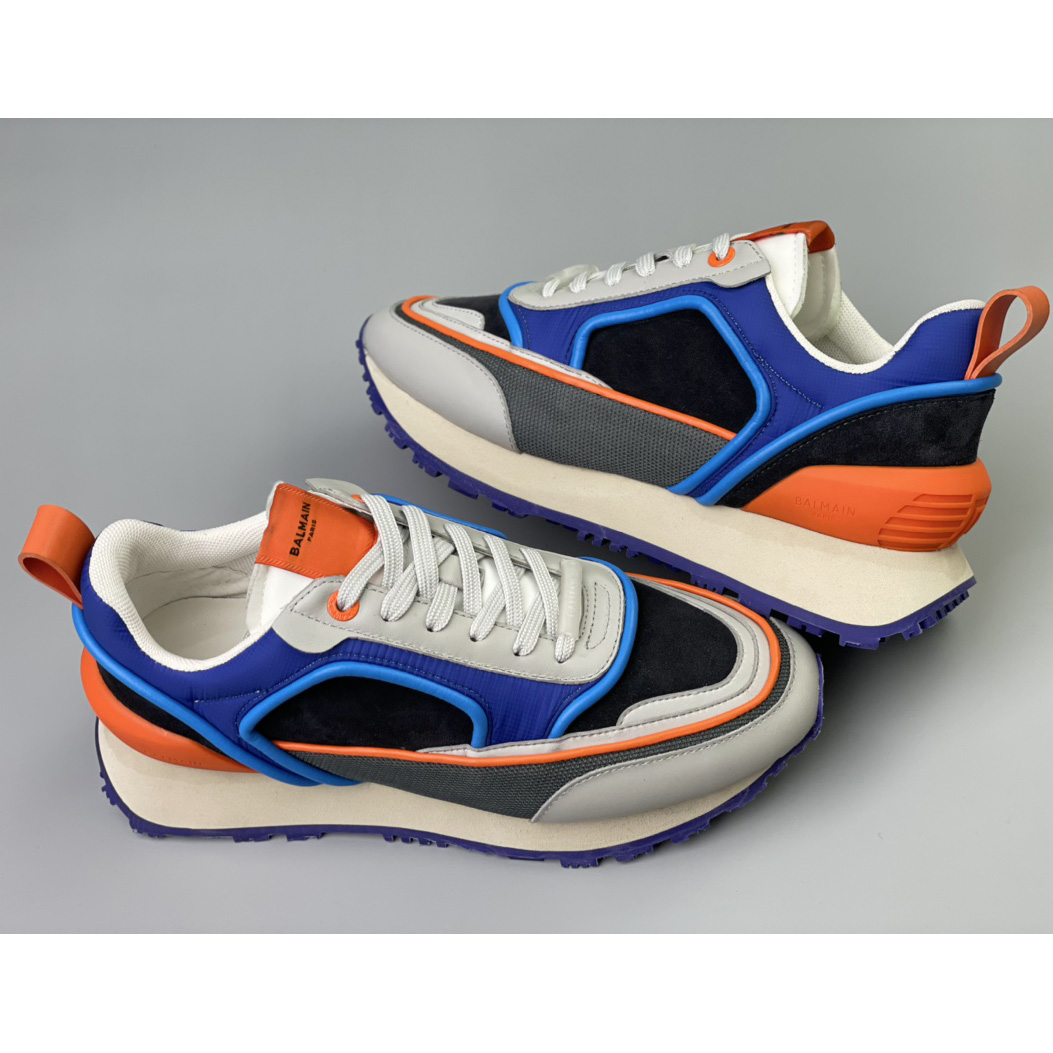 Balmain Velvet Nylon And Mesh Racer Low-Top Sneakers - DopestKickz