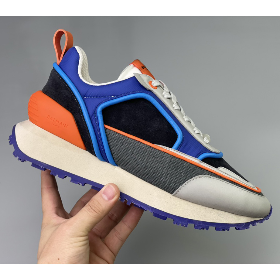 Balmain Velvet Nylon And Mesh Racer Low-Top Sneakers - DopestKickz