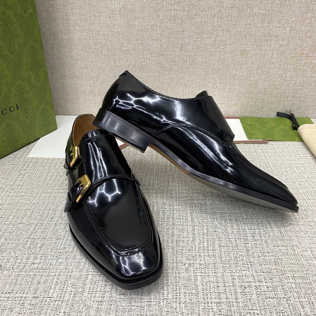 Gucci Monk-Strap Leather Shoes - DopestKickz