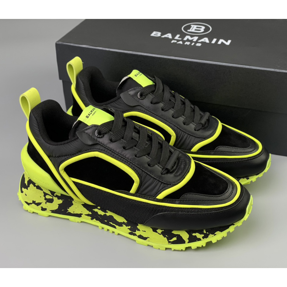 Balmain Velvet Nylon And Mesh Racer Low-Top Sneakers - DopestKickz