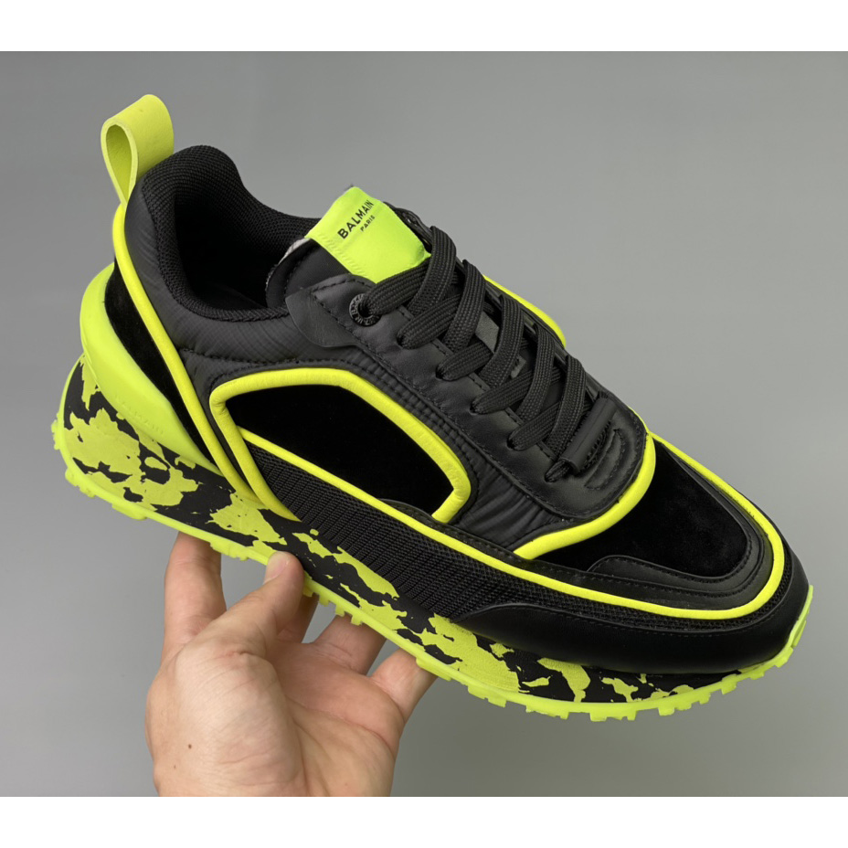 Balmain Velvet Nylon And Mesh Racer Low-Top Sneakers - DopestKickz