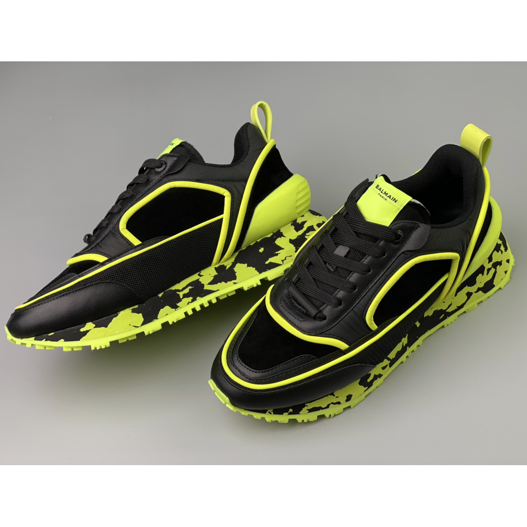 Balmain Velvet Nylon And Mesh Racer Low-Top Sneakers - DopestKickz