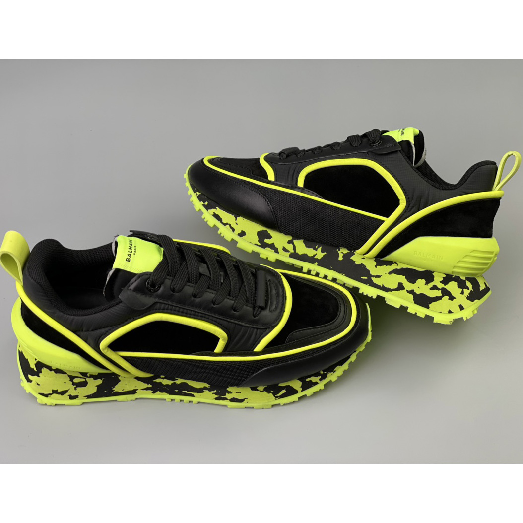 Balmain Velvet Nylon And Mesh Racer Low-Top Sneakers - DopestKickz