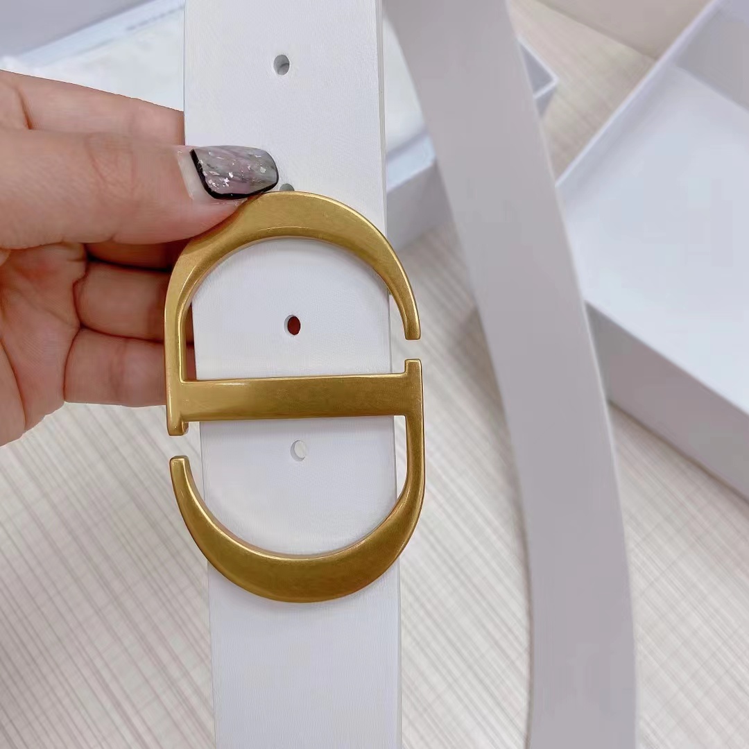 Dior Leather Belt With 'CD' Buckle - DopestKickz