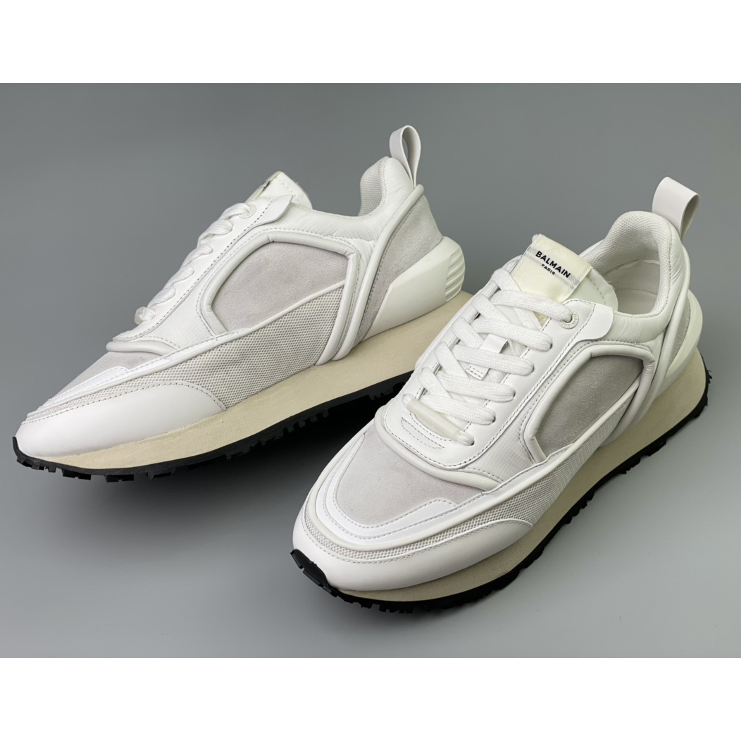 Balmain Velvet Nylon And Mesh Racer Low-Top Sneakers(upon uk size) - DopestKickz