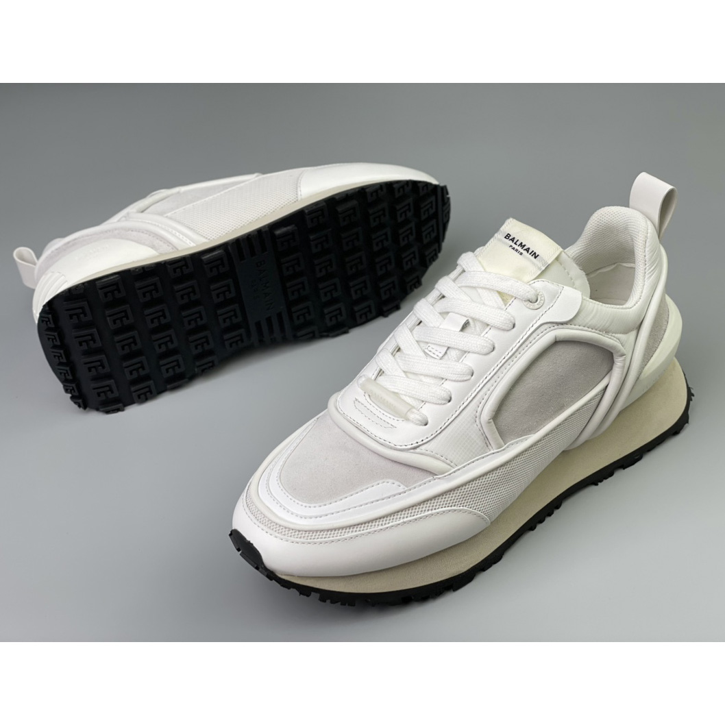 Balmain Velvet Nylon And Mesh Racer Low-Top Sneakers(upon uk size) - DopestKickz