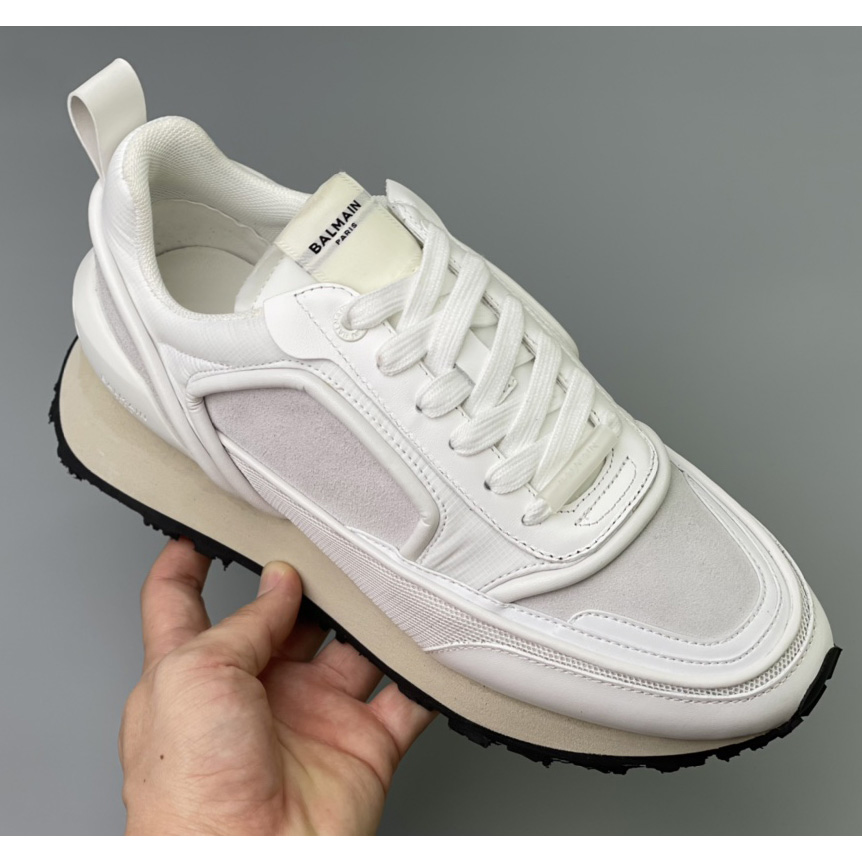 Balmain Velvet Nylon And Mesh Racer Low-Top Sneakers(upon uk size) - DopestKickz