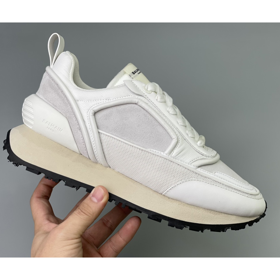 Balmain Velvet Nylon And Mesh Racer Low-Top Sneakers(upon uk size) - DopestKickz