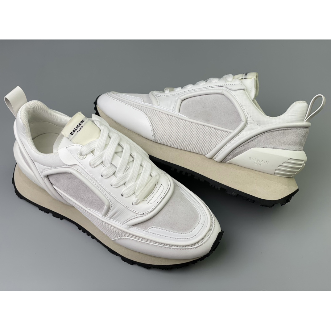 Balmain Velvet Nylon And Mesh Racer Low-Top Sneakers(upon uk size) - DopestKickz