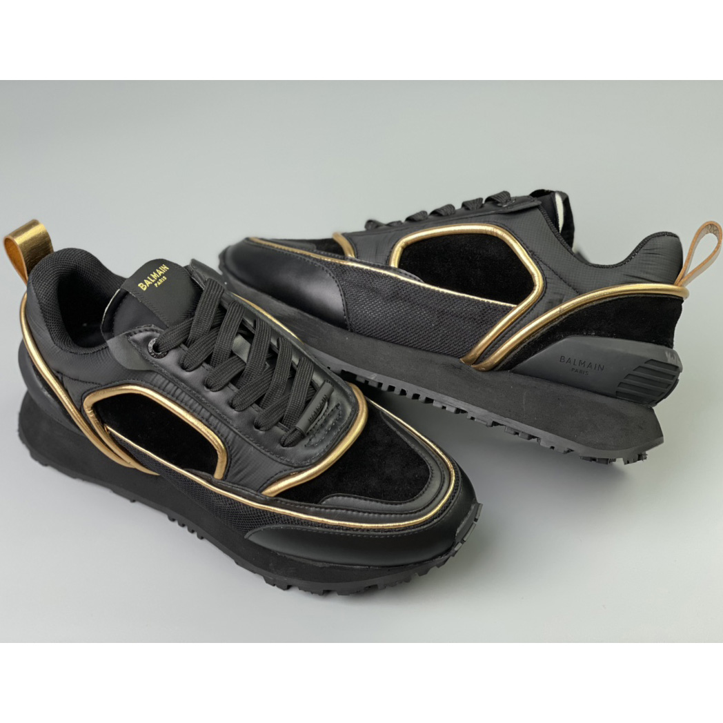 Balmain Velvet Nylon And Mesh Racer Low-Top Sneakers - DopestKickz