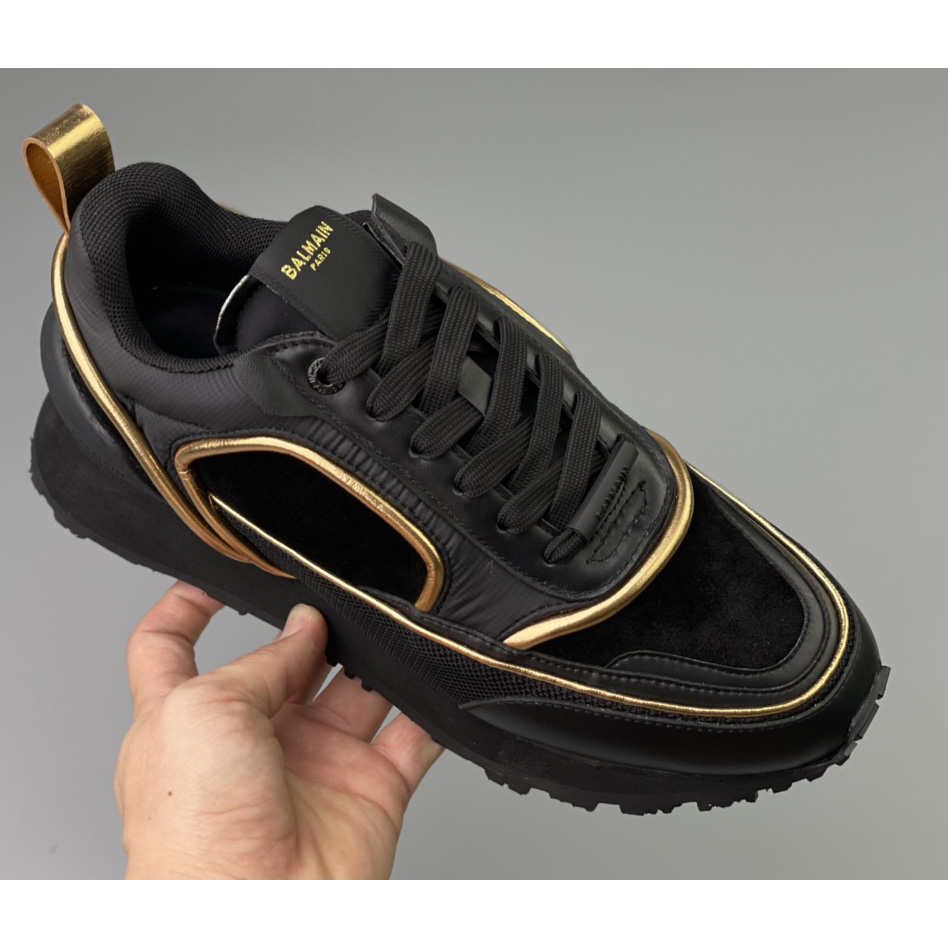 Balmain Velvet Nylon And Mesh Racer Low-Top Sneakers - DopestKickz