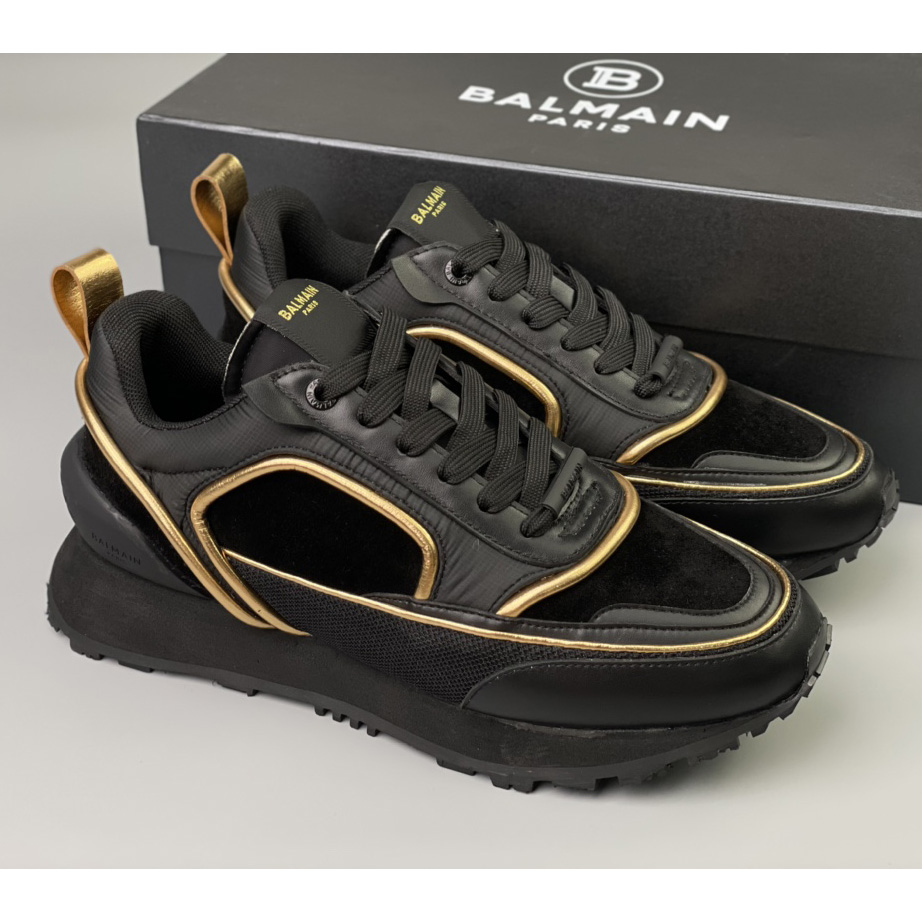 Balmain Velvet Nylon And Mesh Racer Low-Top Sneakers - DopestKickz