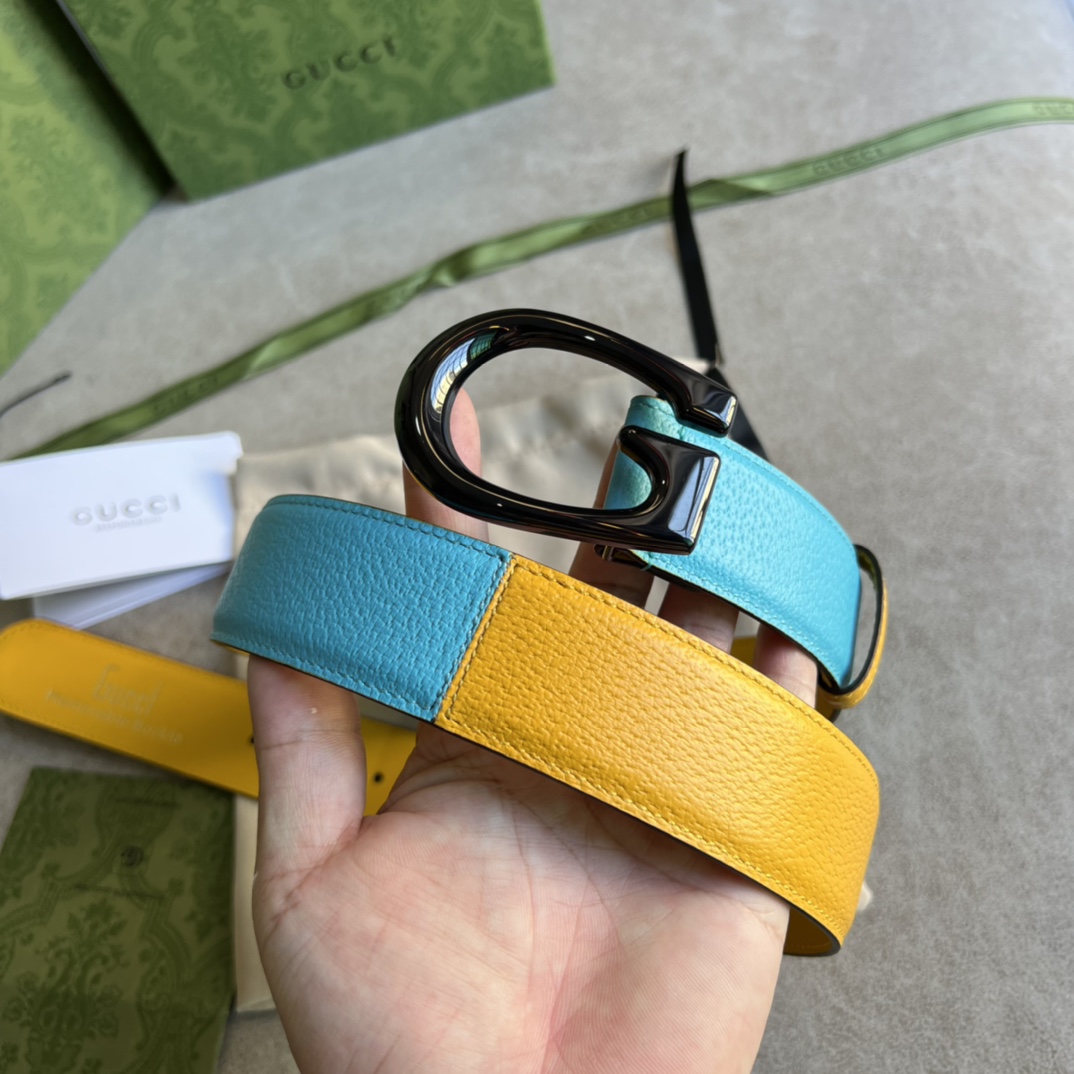 Gucci Two-Tone Belt With G Buckle - DopestKickz