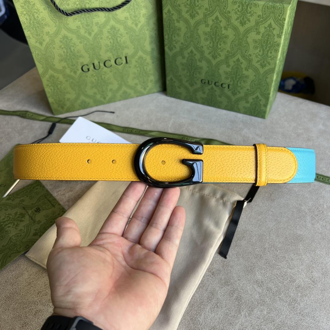 Gucci Two-Tone Belt With G Buckle - DopestKickz