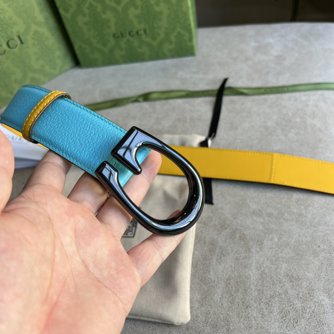 Gucci Two-Tone Belt With G Buckle - DopestKickz