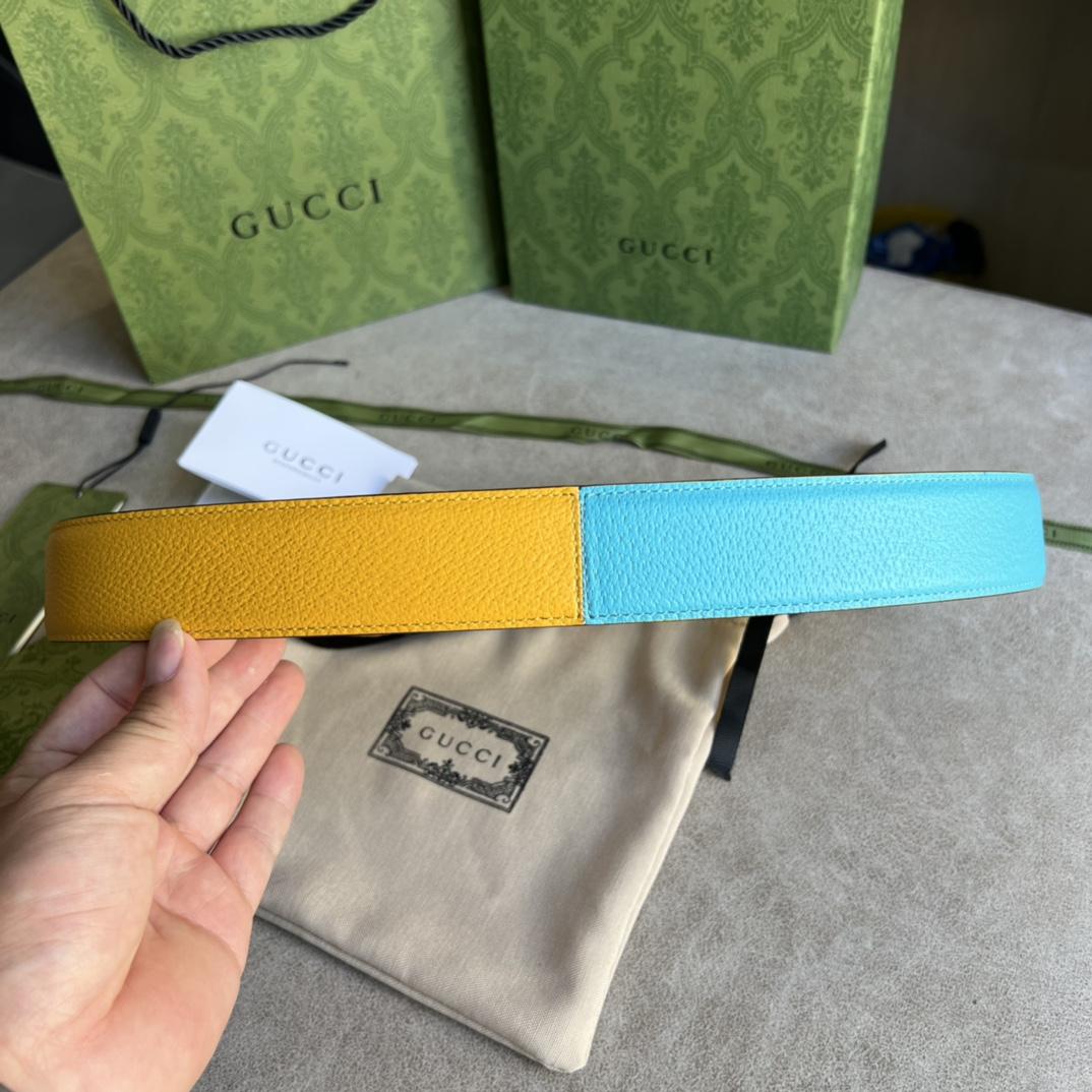 Gucci Two-Tone Belt With G Buckle - DopestKickz