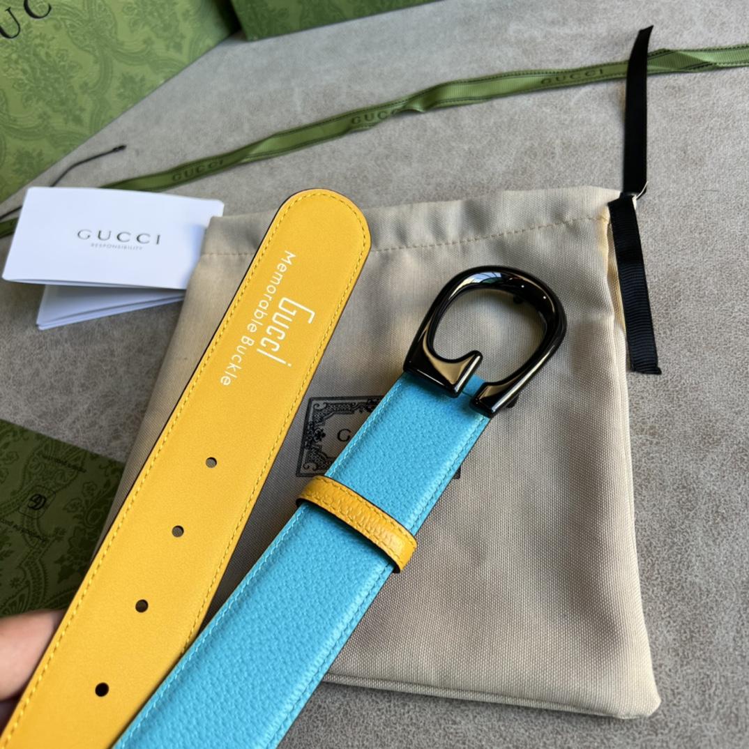 Gucci Two-Tone Belt With G Buckle - DopestKickz